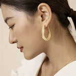 Fashion Needle- Woven Mesh Oval Hoop Earrings for Women Bridal Wedding Dangle Earring Valentines Day Gift Designer Jewelry Mujer