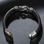Braided Leather Knot Bracelet with Stainless Steel Magnetic Clasp - "To My Son, To My Grandson" Forever Love Jewelry Gift