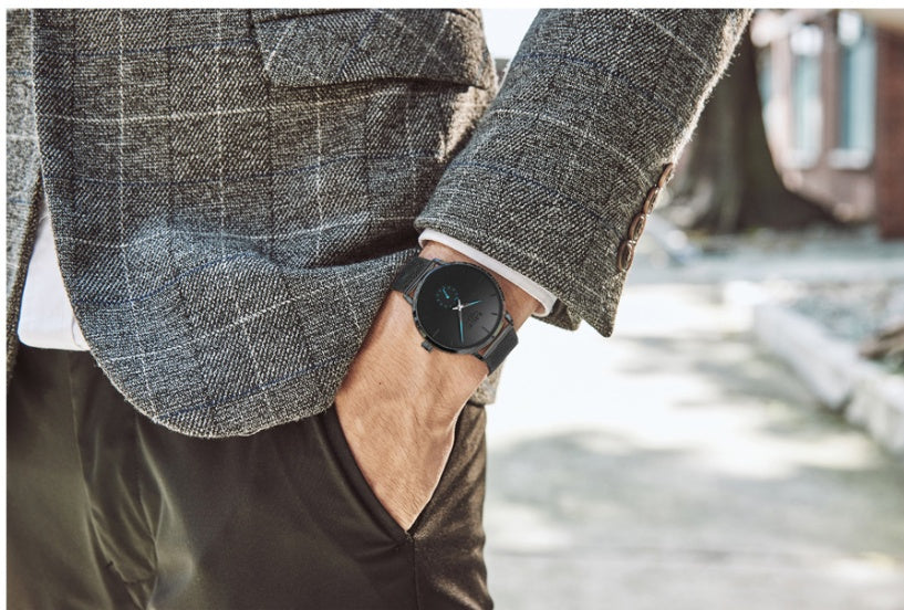Men's mesh belt quartz watch