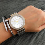 CONTENA Luxury Women's Silver Watch with Rhinestones - Stainless Steel Timepiece