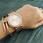 CONTENA Luxury Women's Silver Watch with Rhinestones - Stainless Steel Timepiece
