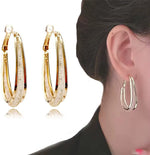 Fashion Needle- Woven Mesh Oval Hoop Earrings for Women Bridal Wedding Dangle Earring Valentines Day Gift Designer Jewelry Mujer