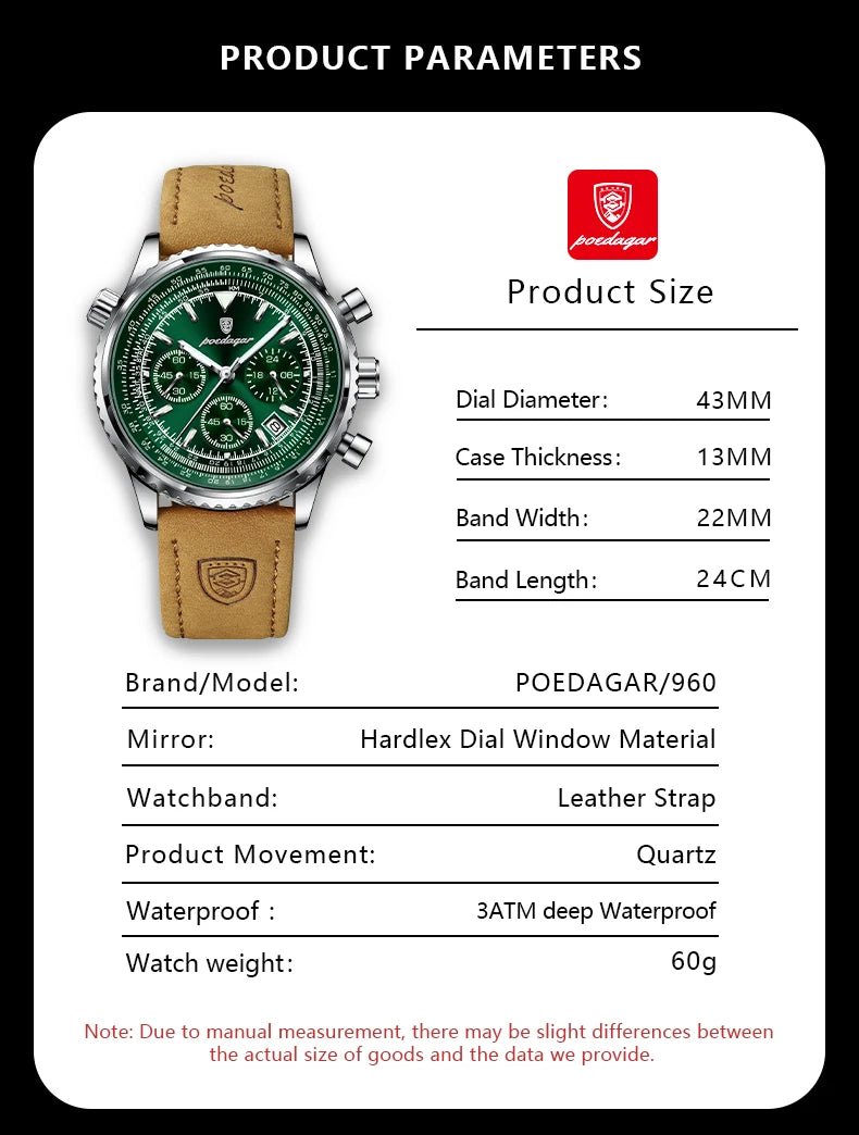 Men's Quartz Watch Waterproof - Shabdeez Store