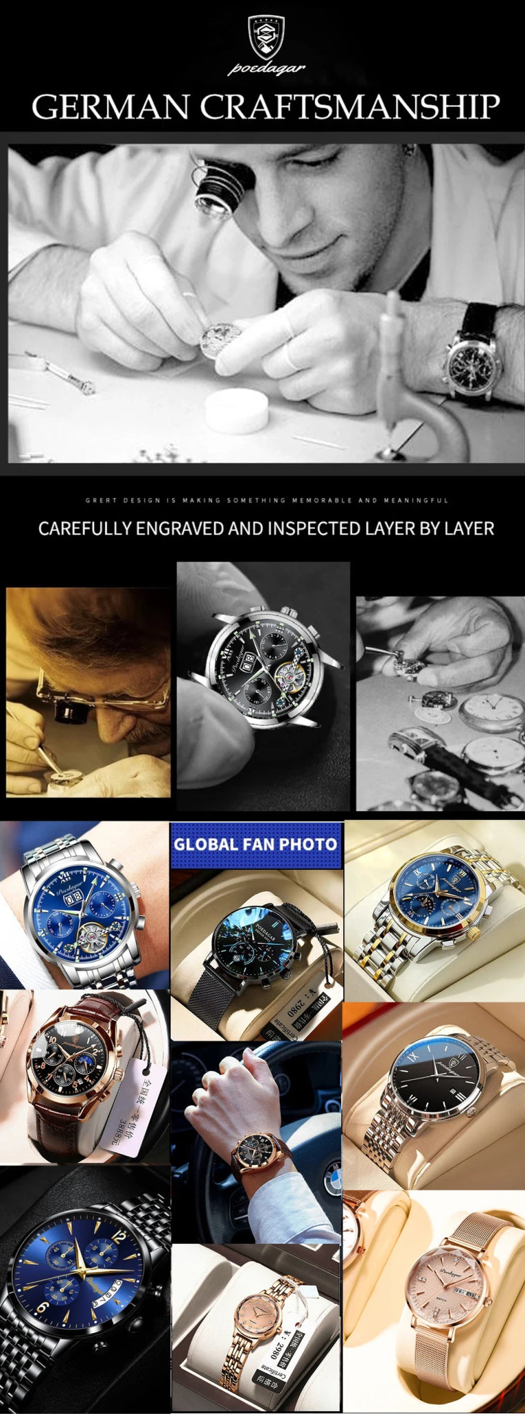 Men's Quartz Watch Waterproof - Shabdeez Store