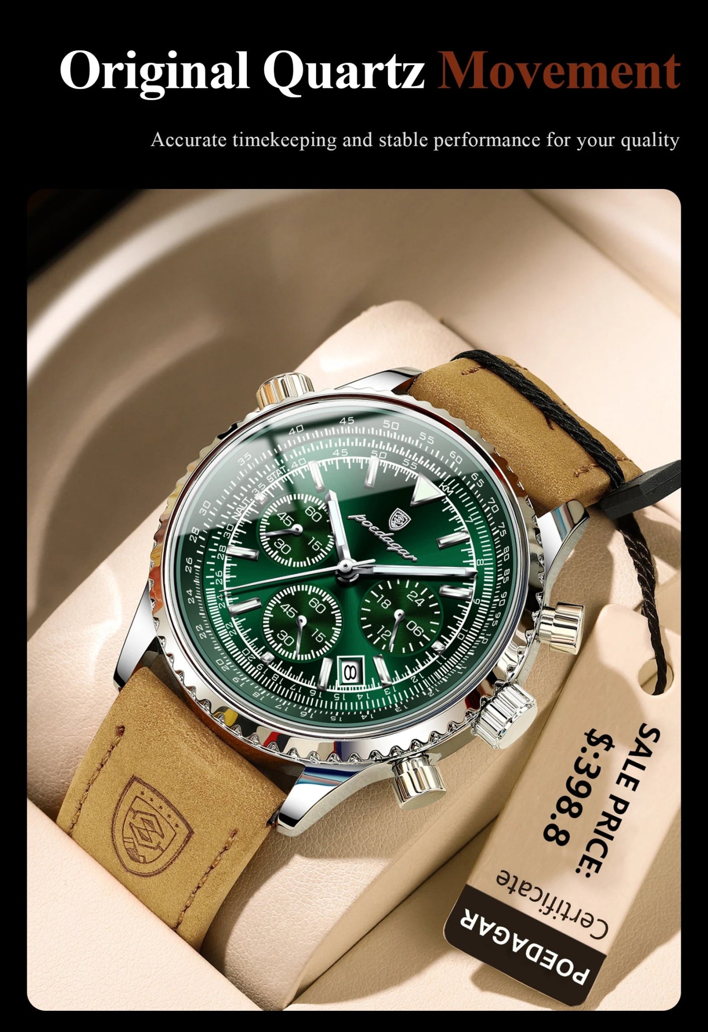 Men's Quartz Watch Waterproof - Shabdeez Store