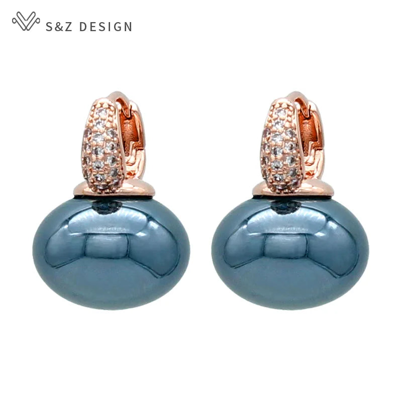 Boucles d'oreilles pendantes en perles S&amp;Z DESIGN