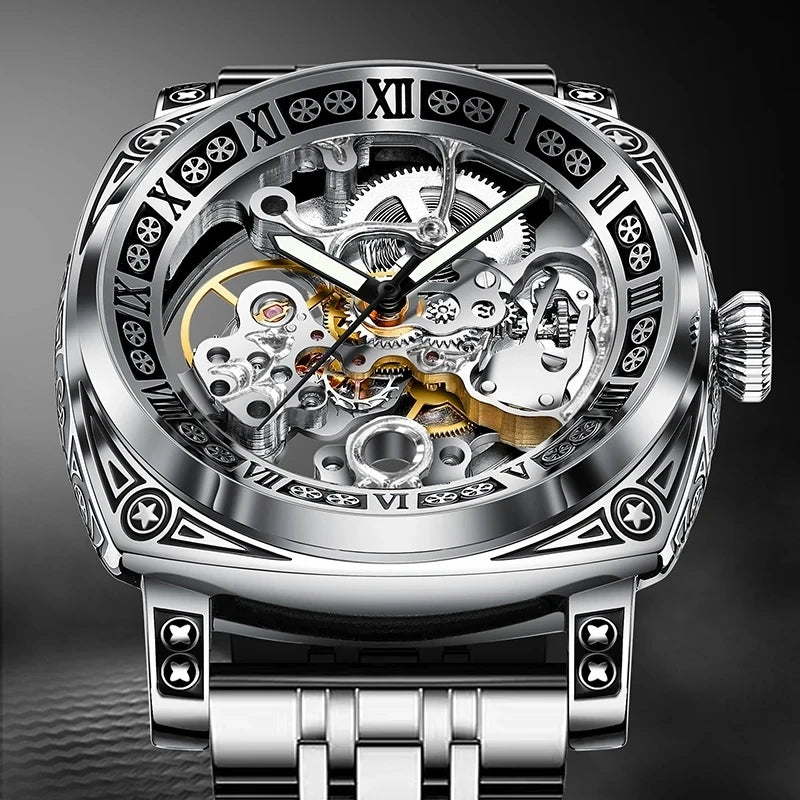 Montre de luxe en acier inoxydable pour homme GLENAW