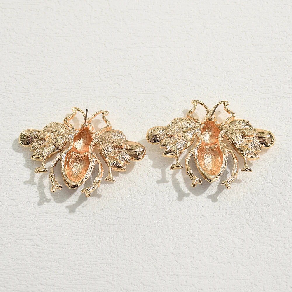 Boucles d'oreilles à tige en cristal abeille