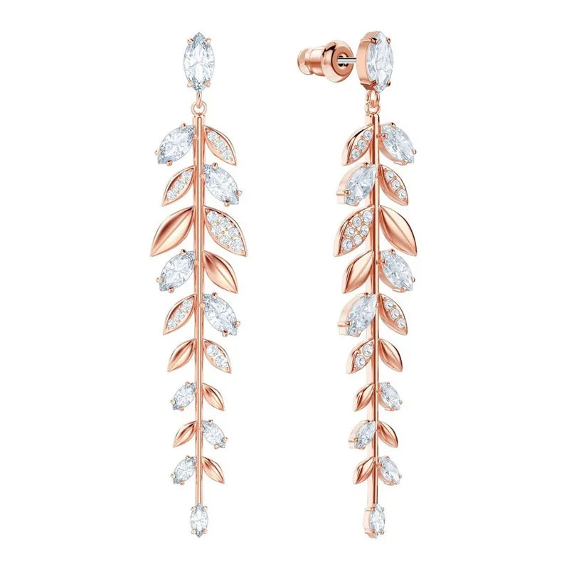 Boucles d'oreilles à tige en argent sterling S925 de qualité supérieure, motif plumes, 2025