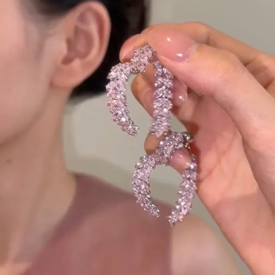 Petites boucles d'oreilles en zircon de style français