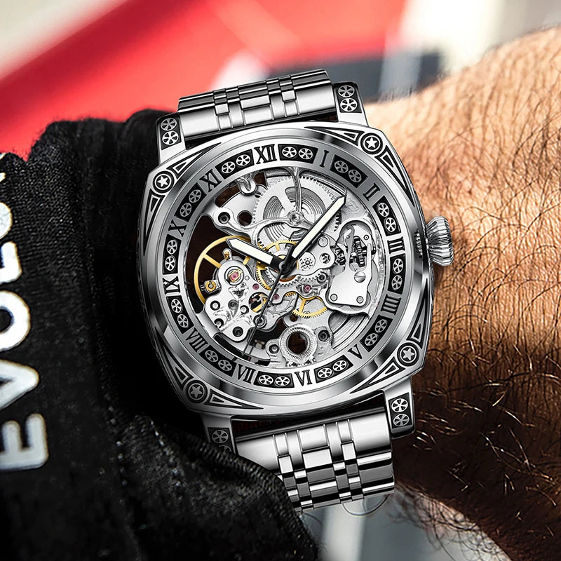 Montre de luxe en acier inoxydable pour homme GLENAW