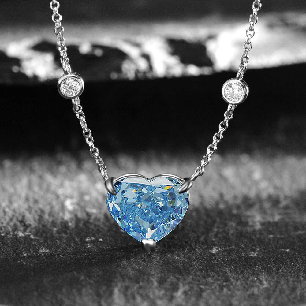 Ocean Blue Heart-shaped Necklace